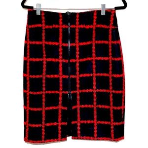Black/red wool Carlisle skirt size 8